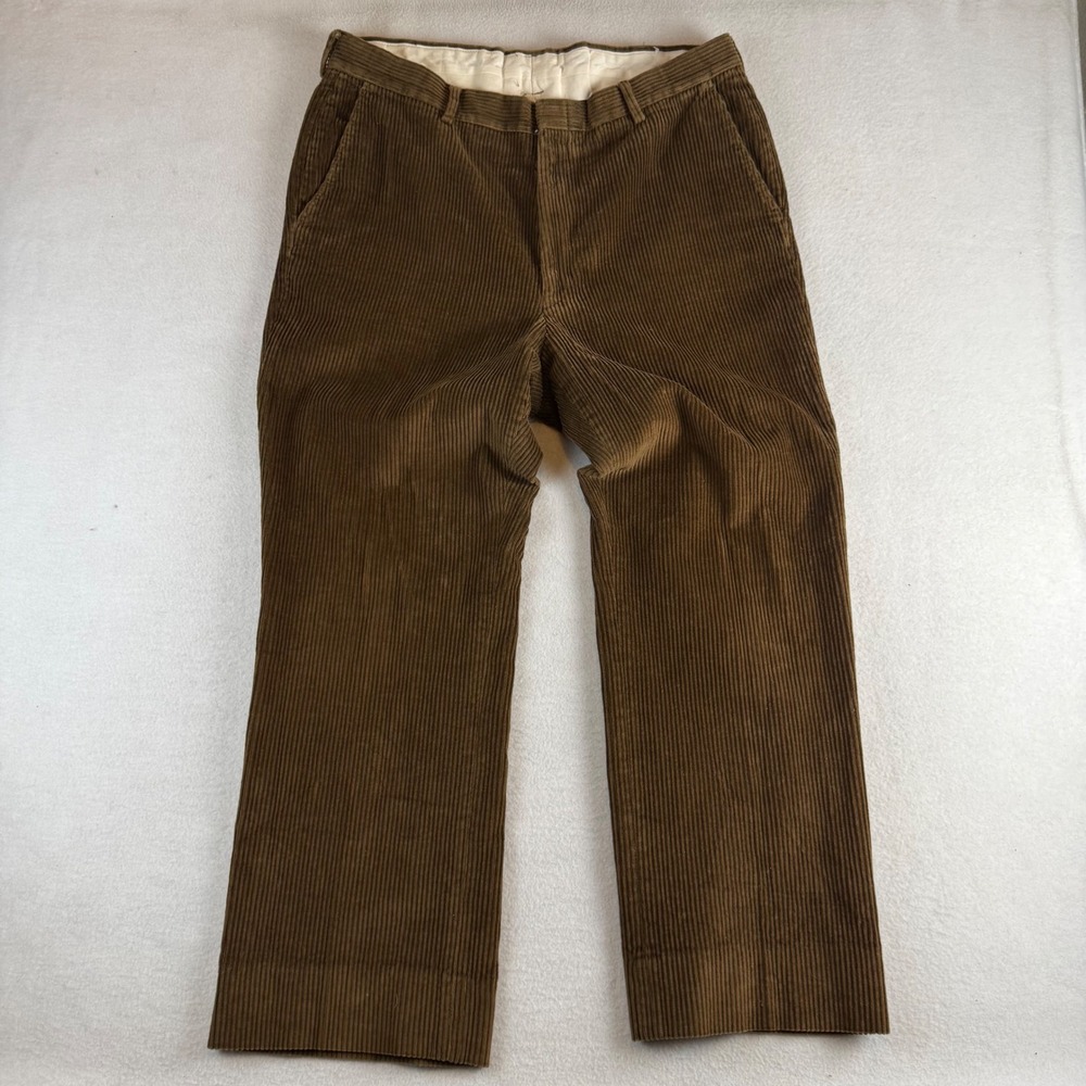 Mark Fore & Strike Mens Brown Wide Wale Corduroy Trousers Size 36x26 Cotton